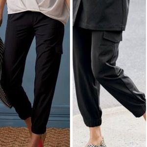 SOFT SURROUNDINGS NWT TALL GO LIVELY CARGO BLACK PANTS TALL LARGE